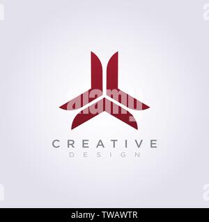 Triangolo astratto decorativi vettore di elica Design Logo simbolo icona del modello. Illustrazione Vettoriale