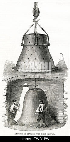 Metodo di realizzazione della Torre Campana per Westminster 1856 Foto Stock