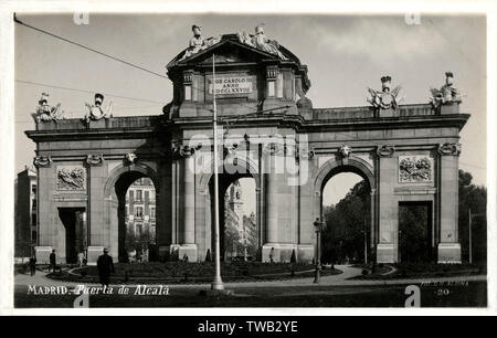 La porta di Alcala - Plaza de la Independencia, Madrid, Spagna Foto Stock