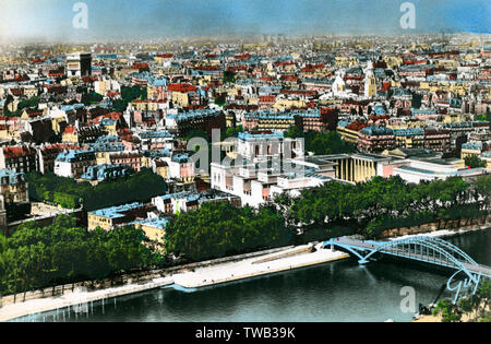 Parigi, Francia - Panorama di Parigi dalla Torre Eiffel Foto Stock