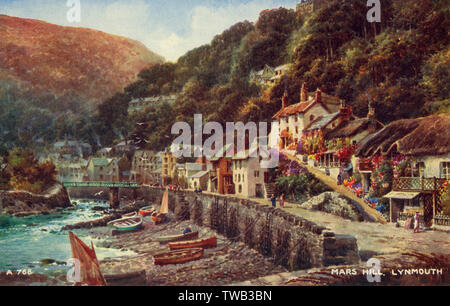 Mars Hill, Lynmouth, Devon dal porto Foto Stock