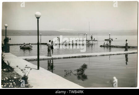 Lido sul mare di Galilea (Lago Tiberiade), Israele Foto Stock