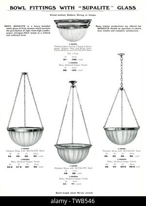 Catalogo lampade elettriche, Accessori per Supalite Bowl Foto Stock