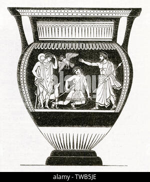 Vaso etrusco, British Museum, Londra Foto Stock