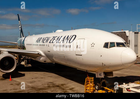 Aria Nuova Zelanda aereo, aeroporto internazionale di Auckland, Isola del nord, Nuova Zelanda Foto Stock