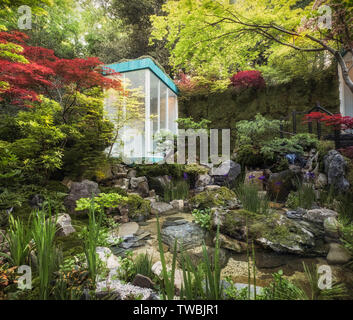 L'interruttore verde giardino artigianale al Chelsea Flower Show 2019, London, Regno Unito Foto Stock