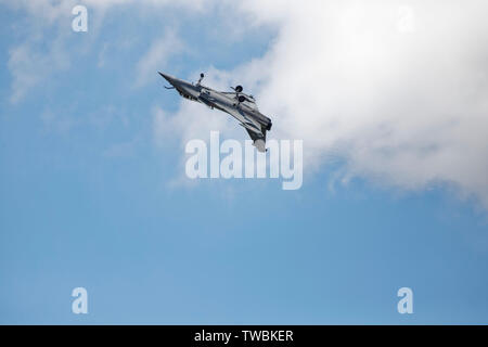 Parigi - Le Bourget, Francia. 17 Giugno, 2019. Presentazione del Dassault Rafale della 53International Paris Air Show, Francia. Foto Stock