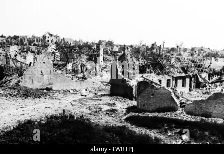 Vista di Fampoux, prima della battaglia delle scarpe, 9 Aprile 1917 Foto Stock