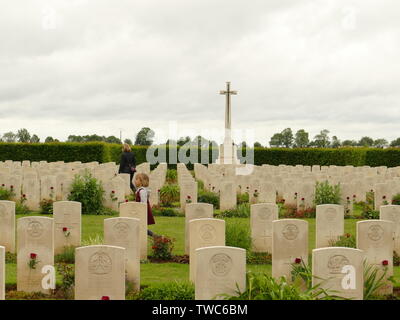 Commémoration au Cimetiere Militaire britannique de Banneville la Campagne (Calvados) du vendredi 07 juin 2019 Foto Stock