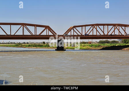 Fiume Nilo in Khatroun, Sudan Foto Stock