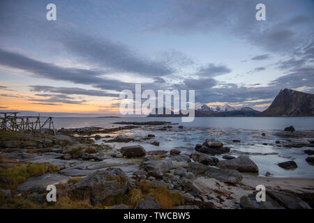 Vista costiera da isole Lofoten Foto Stock