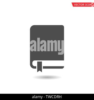 Semplice icona a forma di libro. Istruzione e cartello Library Sign illustrazione vettoriale Illustrazione Vettoriale