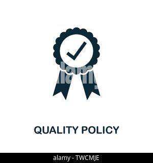 Simbolo dell'icona vettore criteri di qualità. Segno creativo dalla raccolta di icone di controllo qualità. Icona della politica di qualità piatta per computer e dispositivi mobili Illustrazione Vettoriale