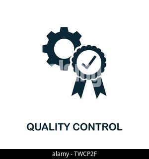 Simbolo dell'icona vettore controllo qualità. Segno creativo dalla collezione di icone. Icona del controllo di qualità piatta e piena per computer e dispositivi mobili Illustrazione Vettoriale