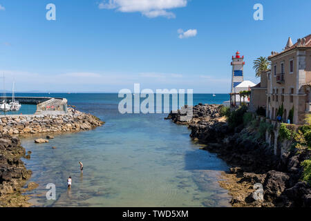 Santa Marta Lighthouse, Cascais, Portogallo Foto Stock