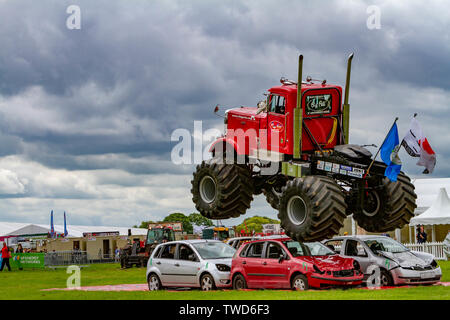 18 & 19 giugno 2019 - Royal Contea di Cheshire Show - Big Pete e Grim Reaper Monster Trucks Foto Stock