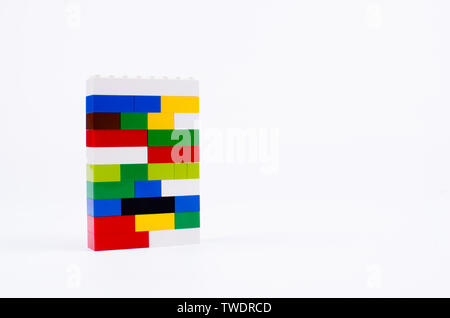 Lego sistema di mattoni ad incastro mattoni in plastica Foto Stock