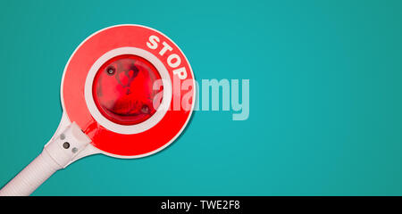 Luce rossa stock photo , interrompere l'icona del traffico, banner sfondo, Foto Stock