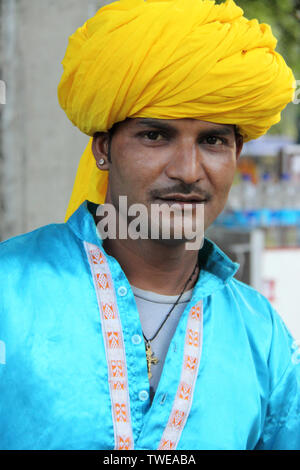 Ritratto di un uomo rajasthani Foto Stock