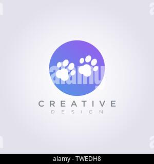 Animale impronta cane illustrazione vettoriale di clipart Design Logo Symbol modello. Illustrazione Vettoriale