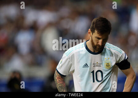 Belo Horizonte, Brasile. 19 giugno 2019. Lionel Messi (ARG), 19 Giugno 2019 - Calcetto : Copa America 2019, gruppo B match tra Argentina 1-1 Paraguay al Mineirao stadium di Belo Horizonte, Brasile. Credito: AFLO/Alamy Live News Foto Stock