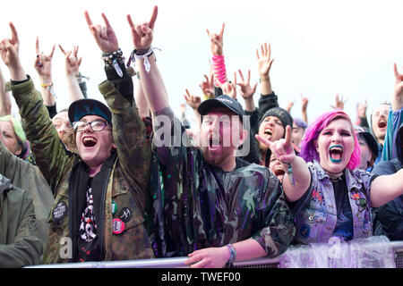 Eseguire della frizione sul palco principale al download festival uk day one 2019 Foto Stock