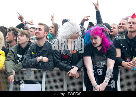 Donington Park,castle donington, Leicestershire, Regno Unito 16.6.2019 Behemoth eseguire sul palco principale al download festival Foto Stock