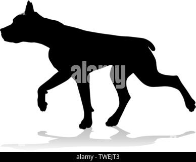 Silhouette cane animale domestico Illustrazione Vettoriale