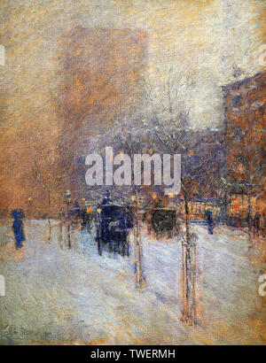 Frederick bambino Hassam - tardo pomeriggio New York Inverno 1900 Foto Stock