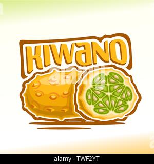 Il logo del vettore per frutta Kiwano Illustrazione Vettoriale