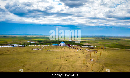 Hulunbuir Bayan Hushuo tribe mongolo, Mongolia interna Foto Stock