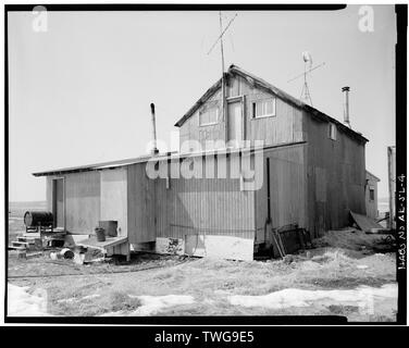 Parte posteriore e laterale - Iditarod Trail Shelter cabine, sicurezza Roadhouse, sicurezza portuale, Nome area di censimento, AK Foto Stock