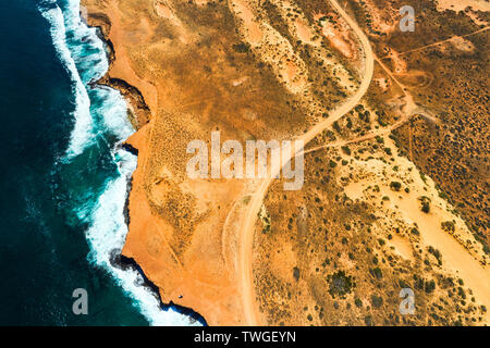 Vista aerea del Quobba costa nord-ovest dell'Australia. Foto Stock