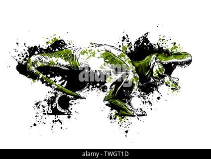 Illustrazione di dinosaurus Tyrannosaurus rex arte vettoriale Illustrazione Vettoriale