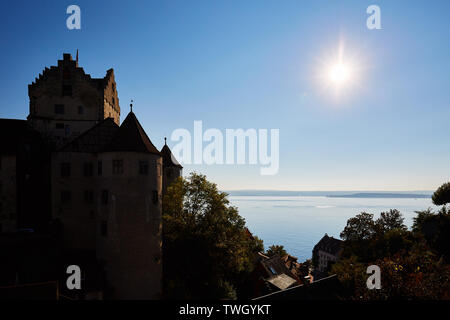 Il castello di Meersburg sul Lago di Costanza Foto Stock