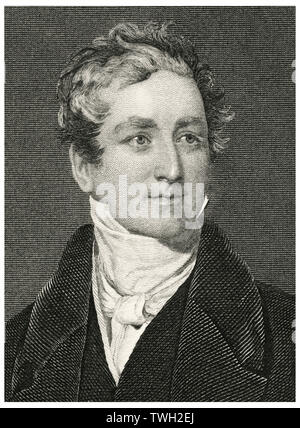 Sir Robert Peel (1788-1850), 2° Baronet, statista britannico e uomo politico, servito due volte come Primo Ministro del Regno Unito 1834-35, 1841-46, testa e spalle ritratto, acciaio incisione, galleria di ritratti di illustri uomini e donne di Europa e America da Evert A. Duyckinck, pubblicato da Henry J. Johnson Johnson, Wilson & Company, New York, 1873 Foto Stock