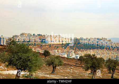 Vista dei nuovi edifici nel sud di Gerusalemme, Israele Foto Stock