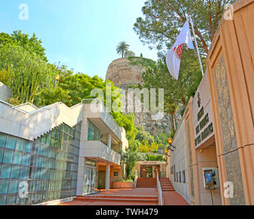 Fontvieille, Monaco - Giugno 13, 2014: ingresso al giardino zoologico di Monaco Foto Stock