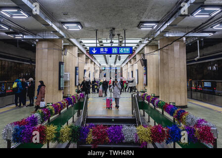 Xizhimen la stazione della metropolitana di Pechino, Cina Foto Stock