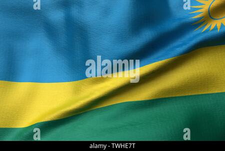 3D illustrazione del Ruanda Bandiera Foto Stock