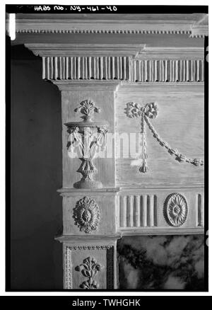 Secondo piano, close-up dettaglio della sezione di angolo camino MANTEL, SUD-EST CAMERA - Gracie Mansion, Carl Schurz Park, a est di sessanta-ottavo Street, New York New York County, NY Foto Stock