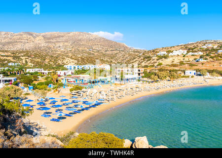 Vista del bel mare in spiaggia Ammopi, Karpathos Island, Grecia Foto Stock