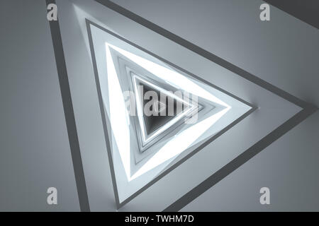 Tridimensionale, rendering luminoso canale triangolare Foto Stock