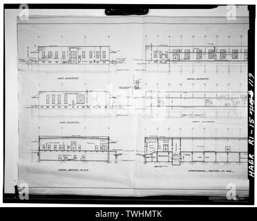 Seconda metà del disegno (vedi RI-15-118 per didascalia) - punto Quonset Naval Air Station, Roger Williams modo, North Kingstown, Washington County, RI; Albert Kahn,incorporato; George A Fuller Company; Merritt-Chapman e Scott Corporation Foto Stock