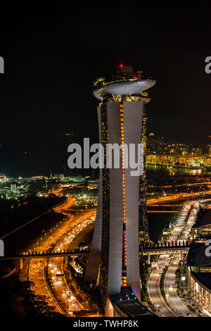 Bella vista notturna di Singapore Foto Stock