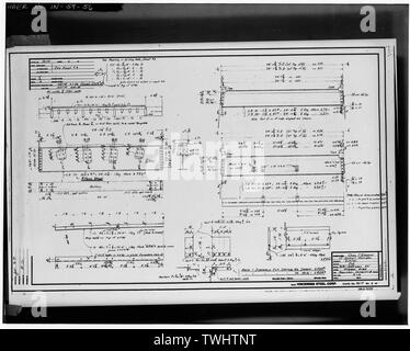 SHOP piano di acciaio strutturale (Foglio n. 6) - Hutsonville bridge spanning Wabash fiume sulla statale 154, Graysville, Sullivan County, IN; Milbank, R V; Robinson e Steinman; Wisconsin ponte di ferro e società; Vincennes Steel Corporation; Glasgow, Charles J Foto Stock