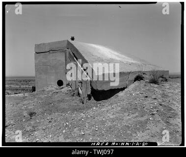 La strumentazione del sito- bunker di strumentazione a 800 WEST, guardando verso nord-ovest - White Sands Missile Range, Trinità, sito in prossimità di percorsi 13 e 20, sabbie bianche, Dona Ana County, NM Foto Stock