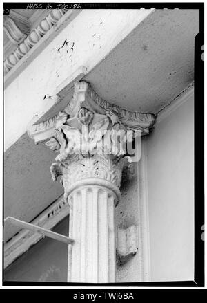 Settembre 1971 Vista dettaglio capitale colonna ANTERIORE DEL NORD - Edificio commerciale, 102-104 1-2 East Main Street, Madison, Jefferson county, IN; Foster, Harvey B Foto Stock