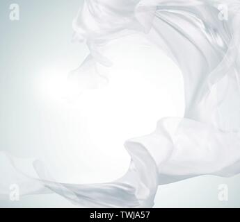 Bianco satinato volanti texture in 3D illustrazione Illustrazione Vettoriale