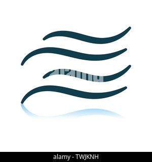 Acqua icona dell'onda. Ombra di Design di riflessione. Illustrazione Vettoriale. Illustrazione Vettoriale
